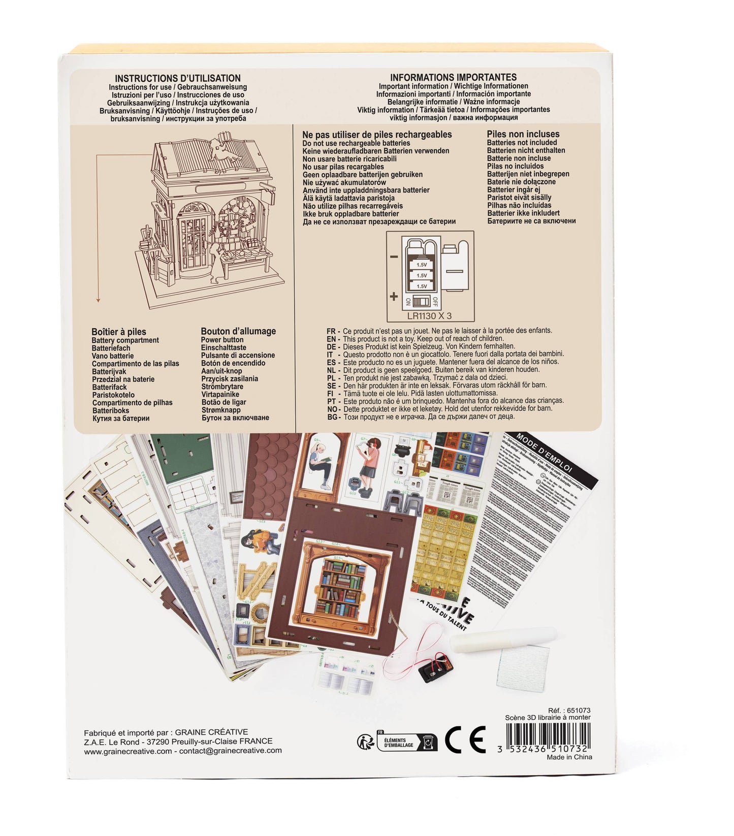 Vitrine 3D Bois Book Store