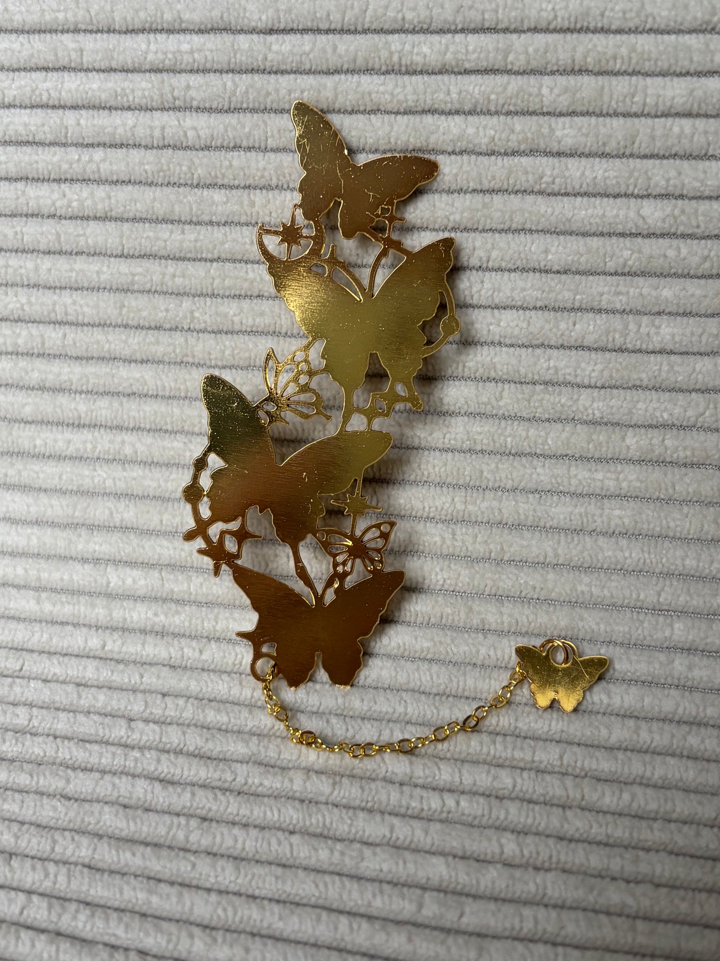 Lunaria — Marque-page Papillons violet, vert & doré