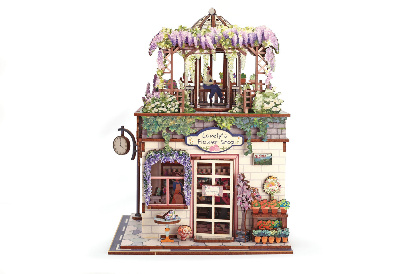 Vitrine 3D Bois Flower Shop