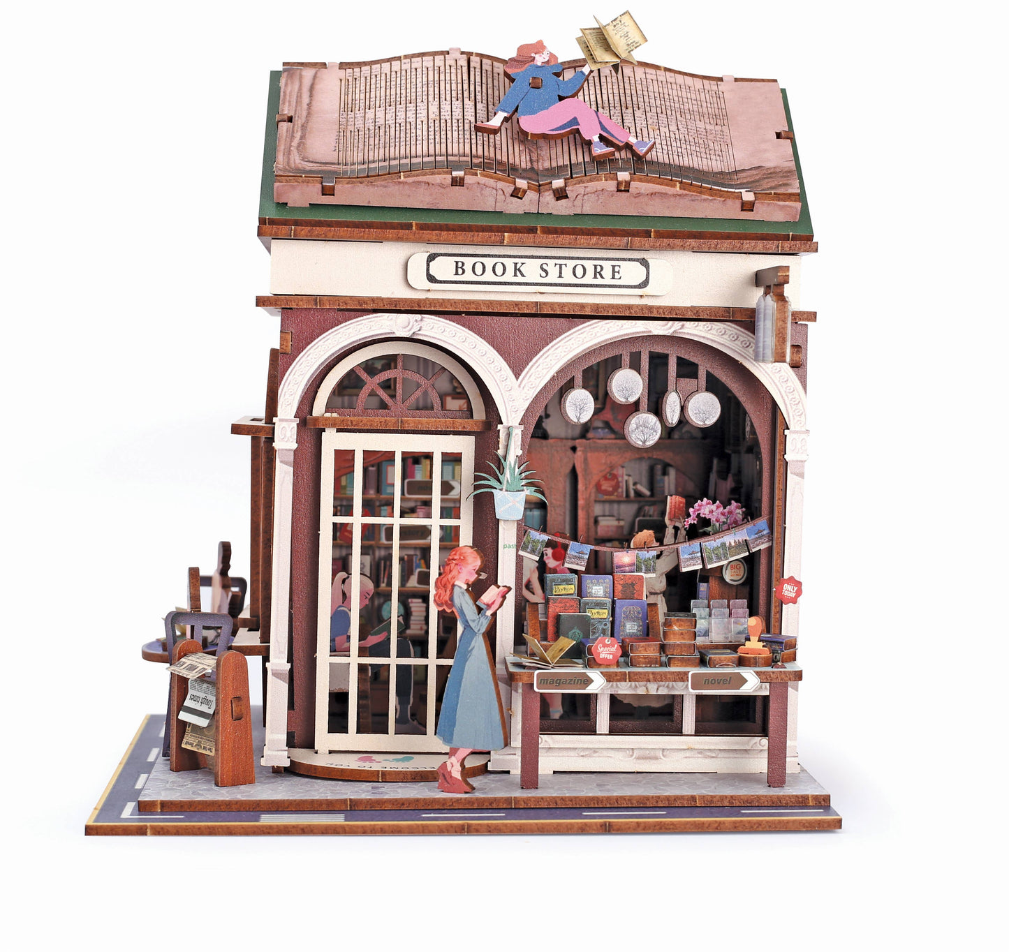 Vitrine 3D Bois Book Store