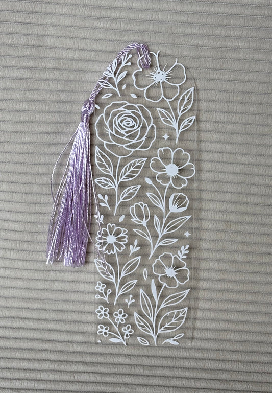 Marque-page acrylique personnalisé - Fleurs délicates
