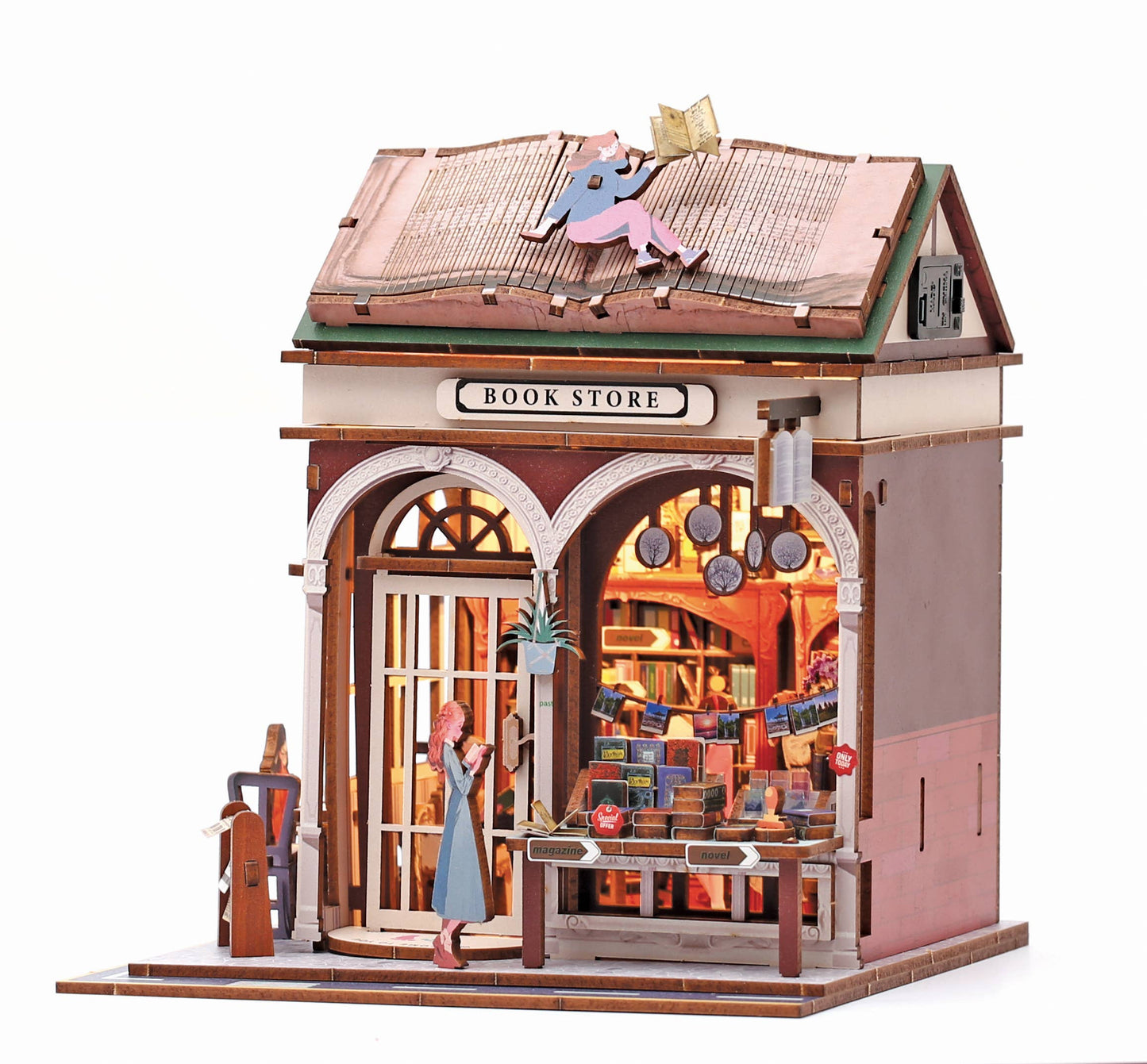 Vitrine 3D Bois Book Store
