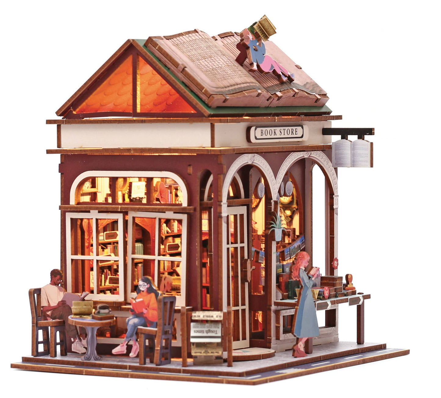 Vitrine 3D Bois Book Store