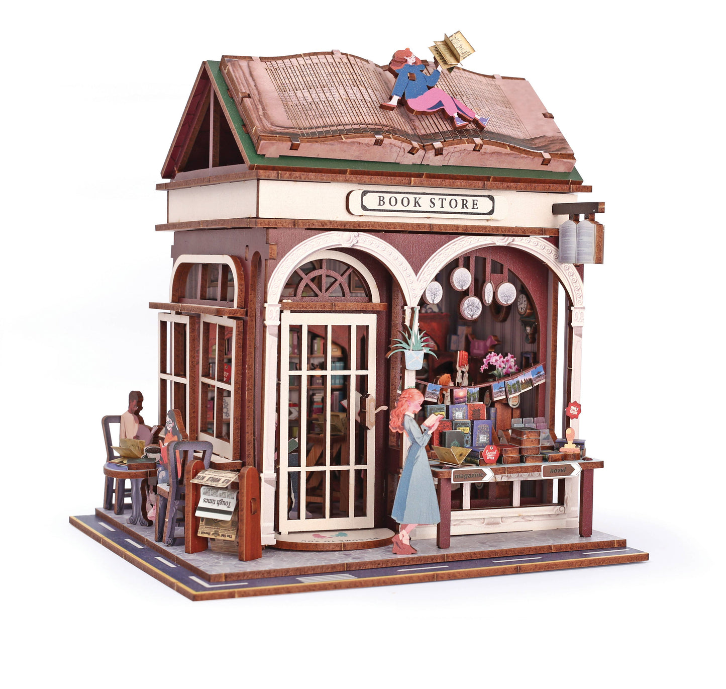 Vitrine 3D Bois Book Store