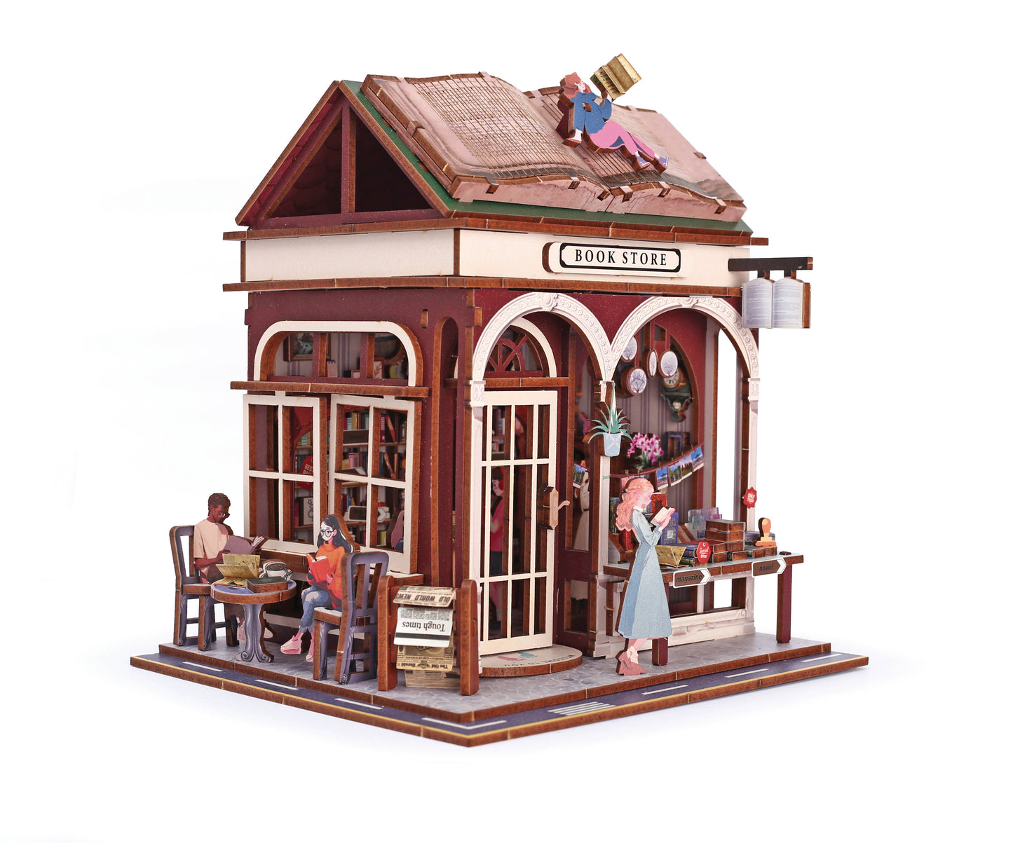 Vitrine 3D Bois Book Store