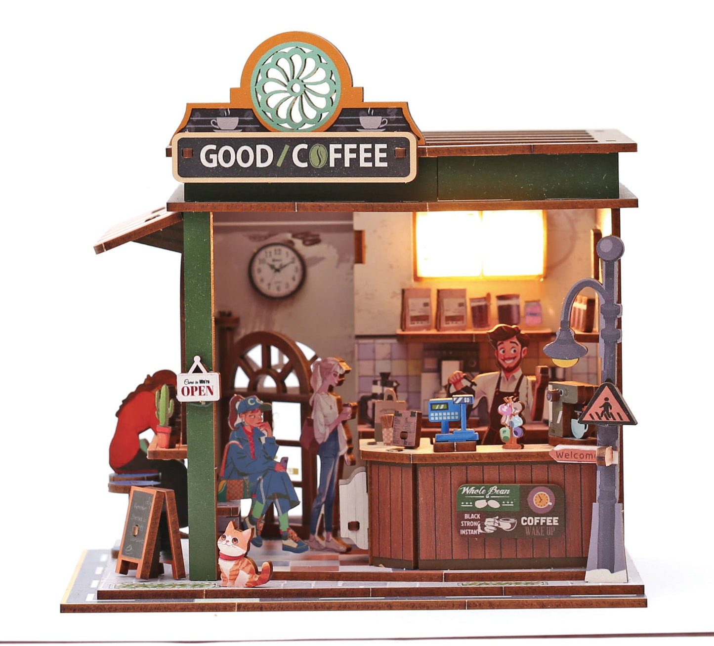 Vitrine 3D Bois Coffee Shop