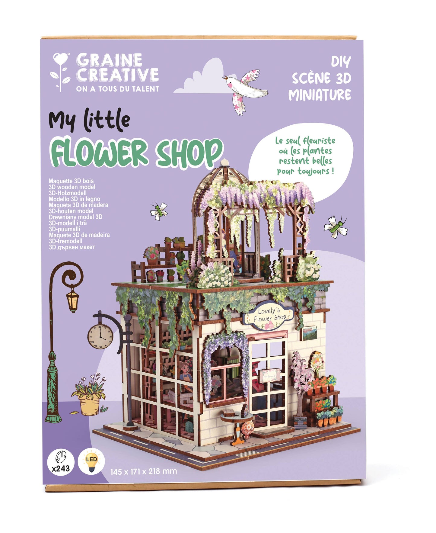 Vitrine 3D Bois Flower Shop