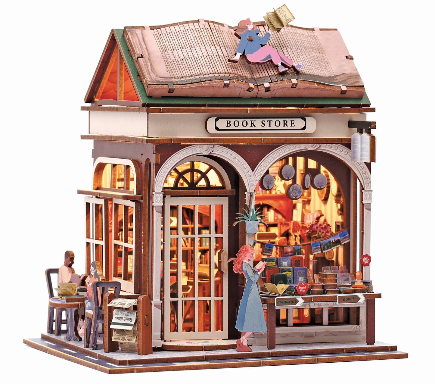 Vitrine 3D Bois Book Store