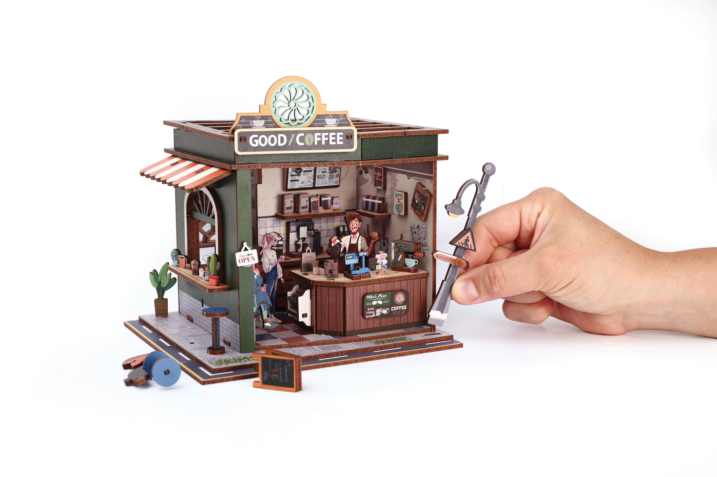 Vitrine 3D Bois Coffee Shop