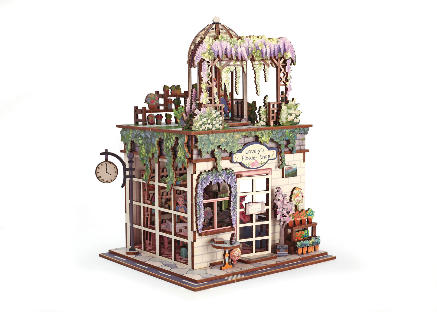 Vitrine 3D Bois Flower Shop
