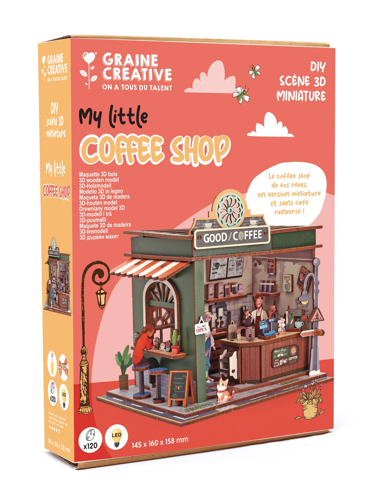 Vitrine 3D Bois Coffee Shop