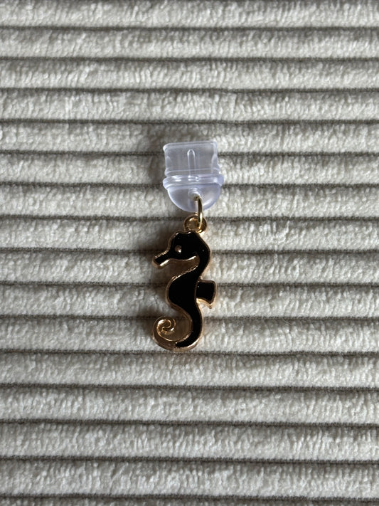 Charm anti-poussière USB-C - Hippocampe noir