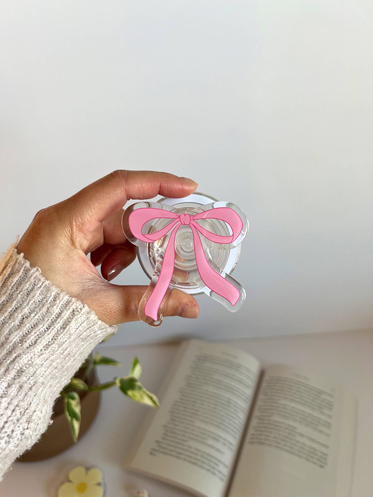 Poignée Kindle - Nœud Rose
