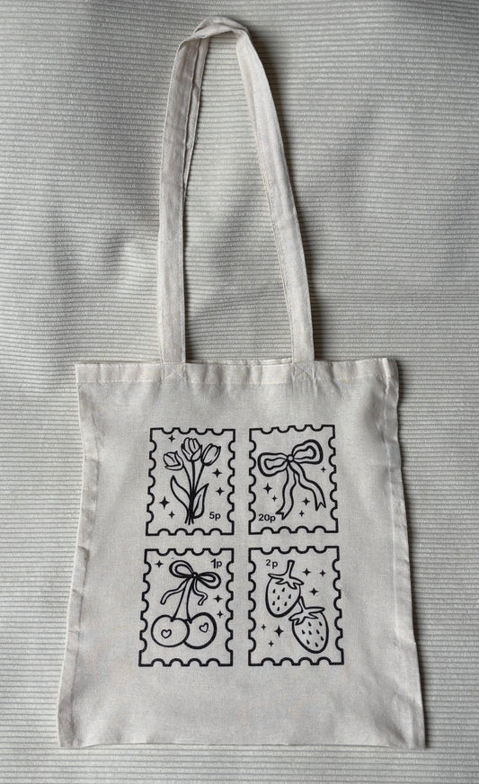Tote-bag personnalisé - Motif timbre rétro ✉️