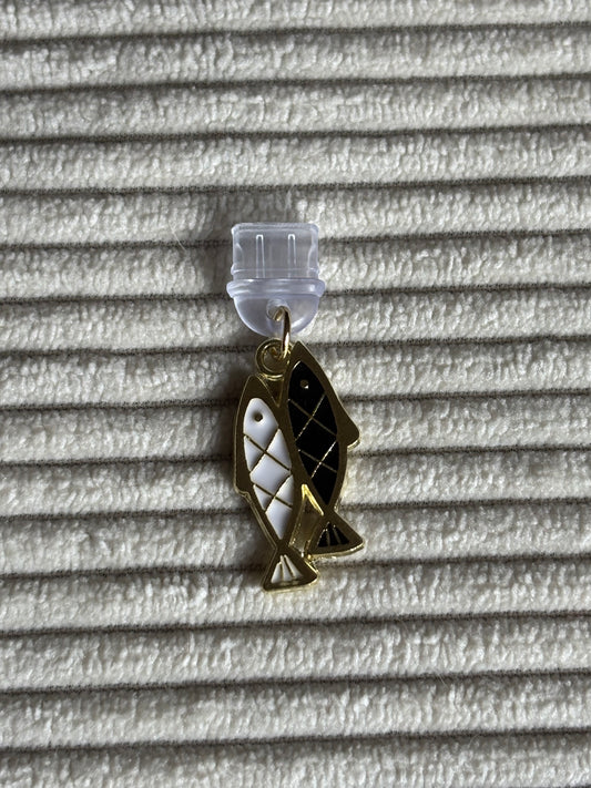 Charm anti-poussière USB-C - Poissons noir & blanc