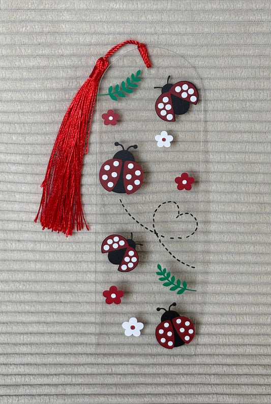 Marque-page acrylique personnalisé - Coccinelles