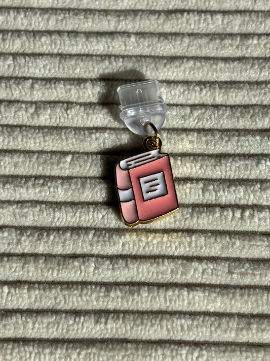 Charm anti-poussière USB-C - Livre rose