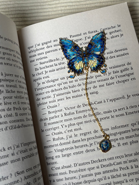 Morphée — Marque-page Papillon bleu nuit