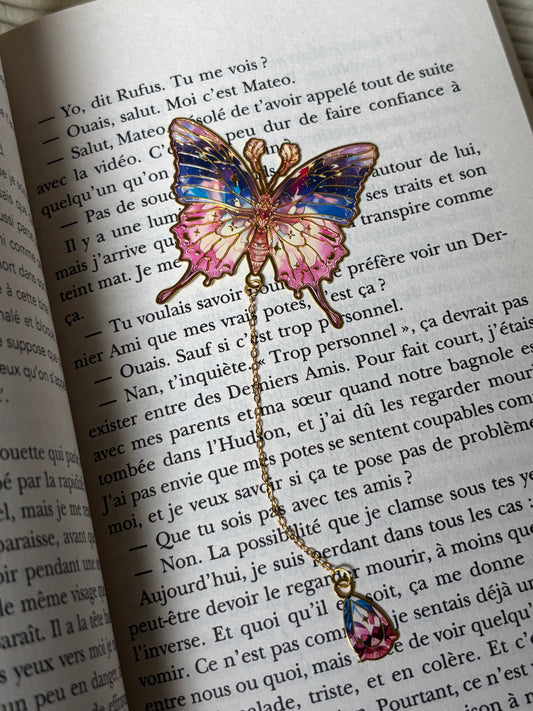 Iris — Marque-page Papillon Rose & Bleu
