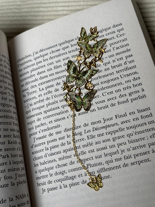 Verdalia — Marque-page Papillons verts & Étoiles