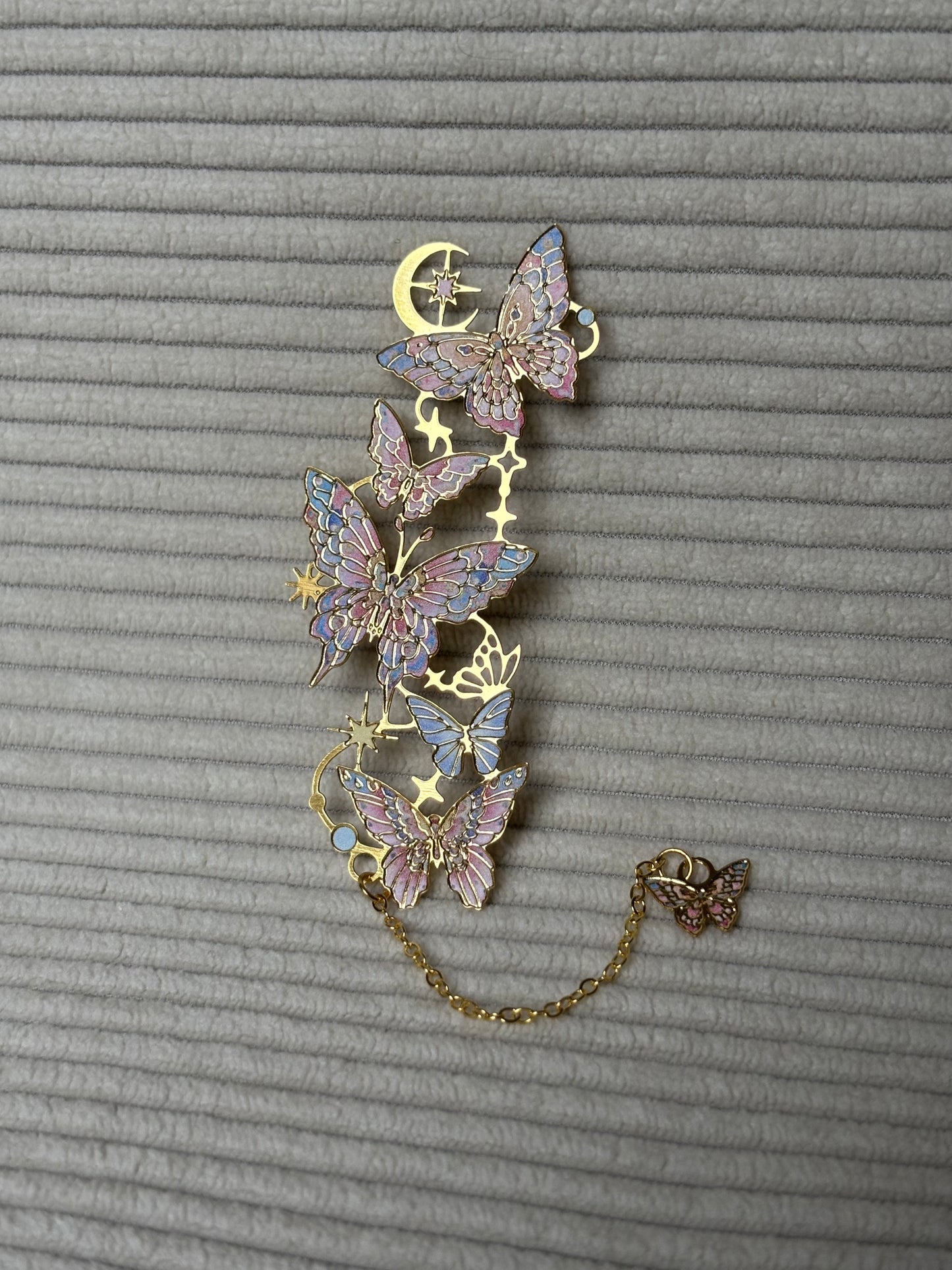 Rosélia — Marque-page Papillons bleu ciel & rose