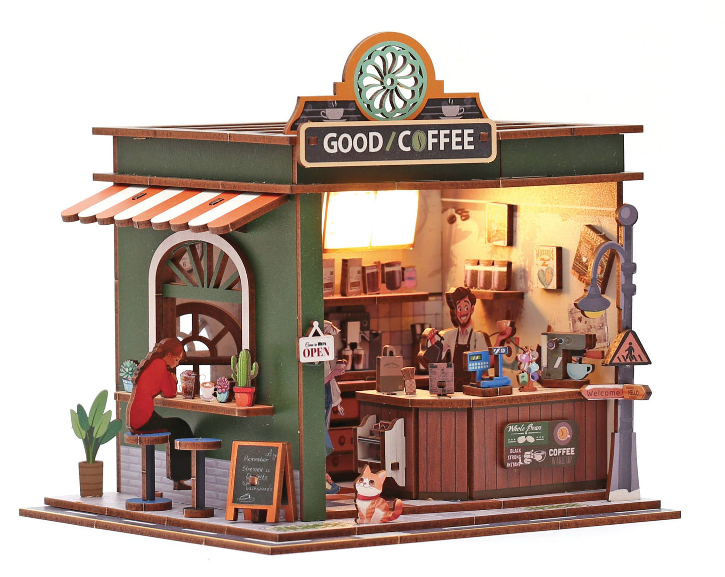 Vitrine 3D Bois Coffee Shop
