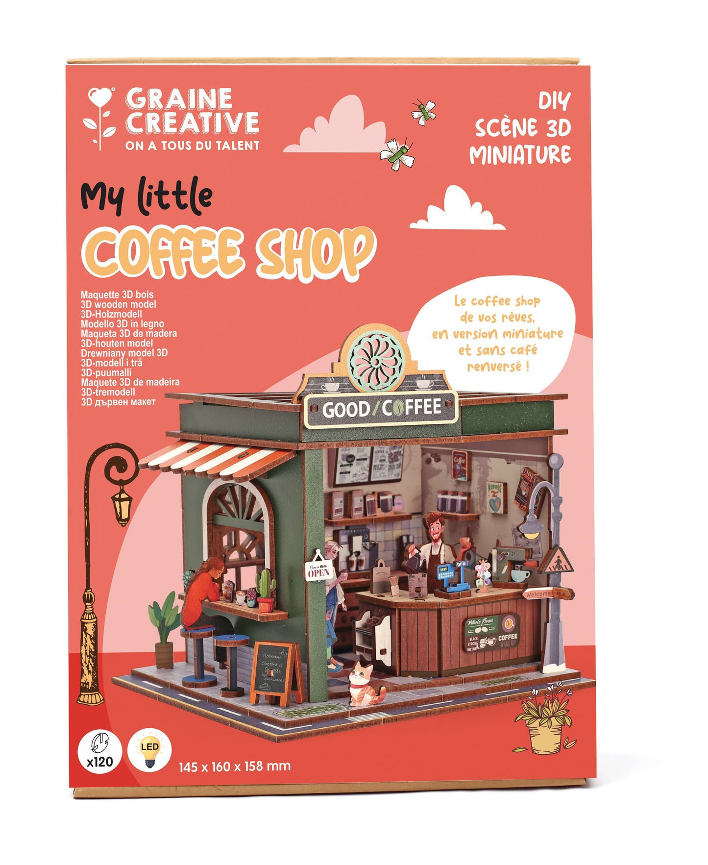 Vitrine 3D Bois Coffee Shop