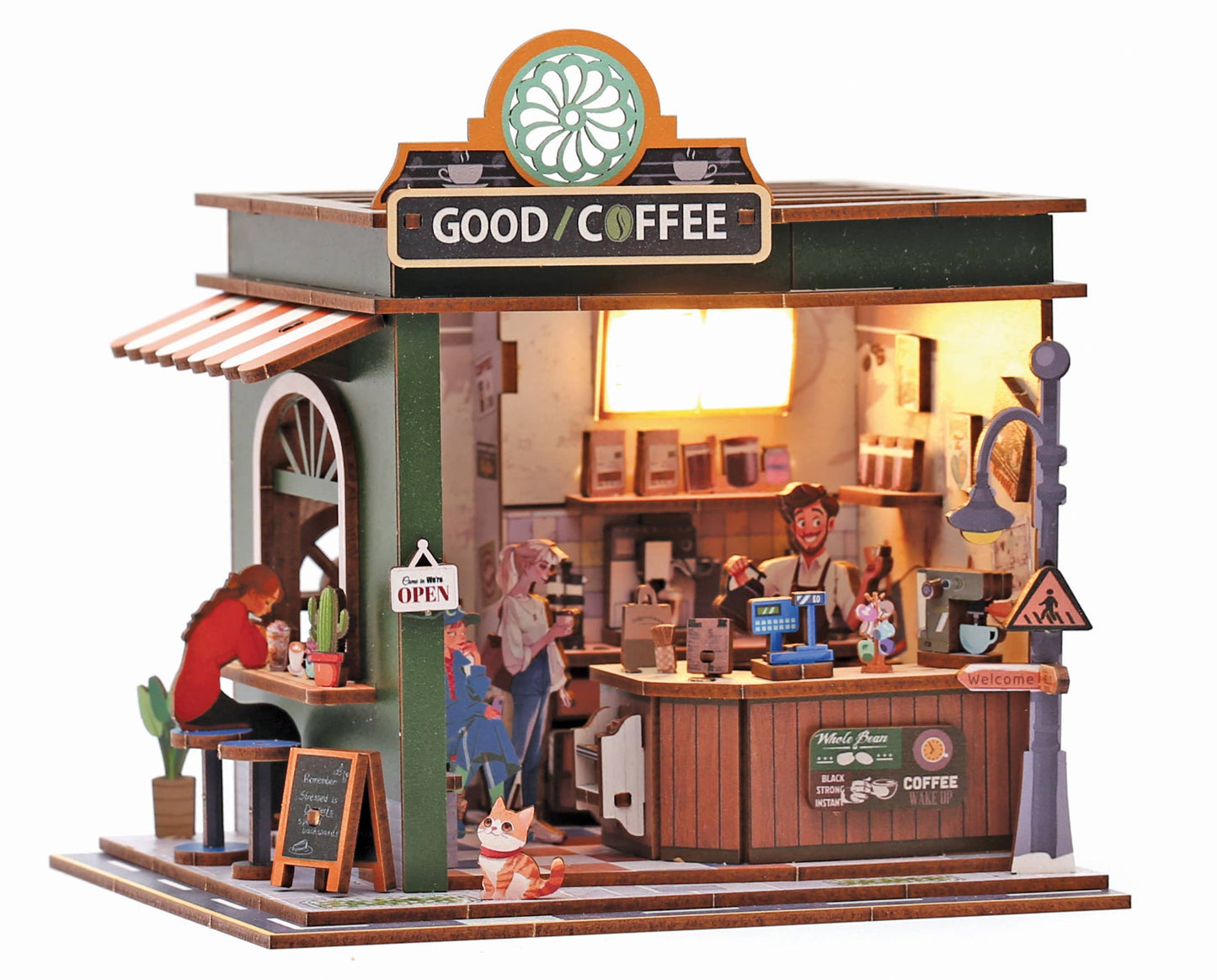 Vitrine 3D Bois Coffee Shop