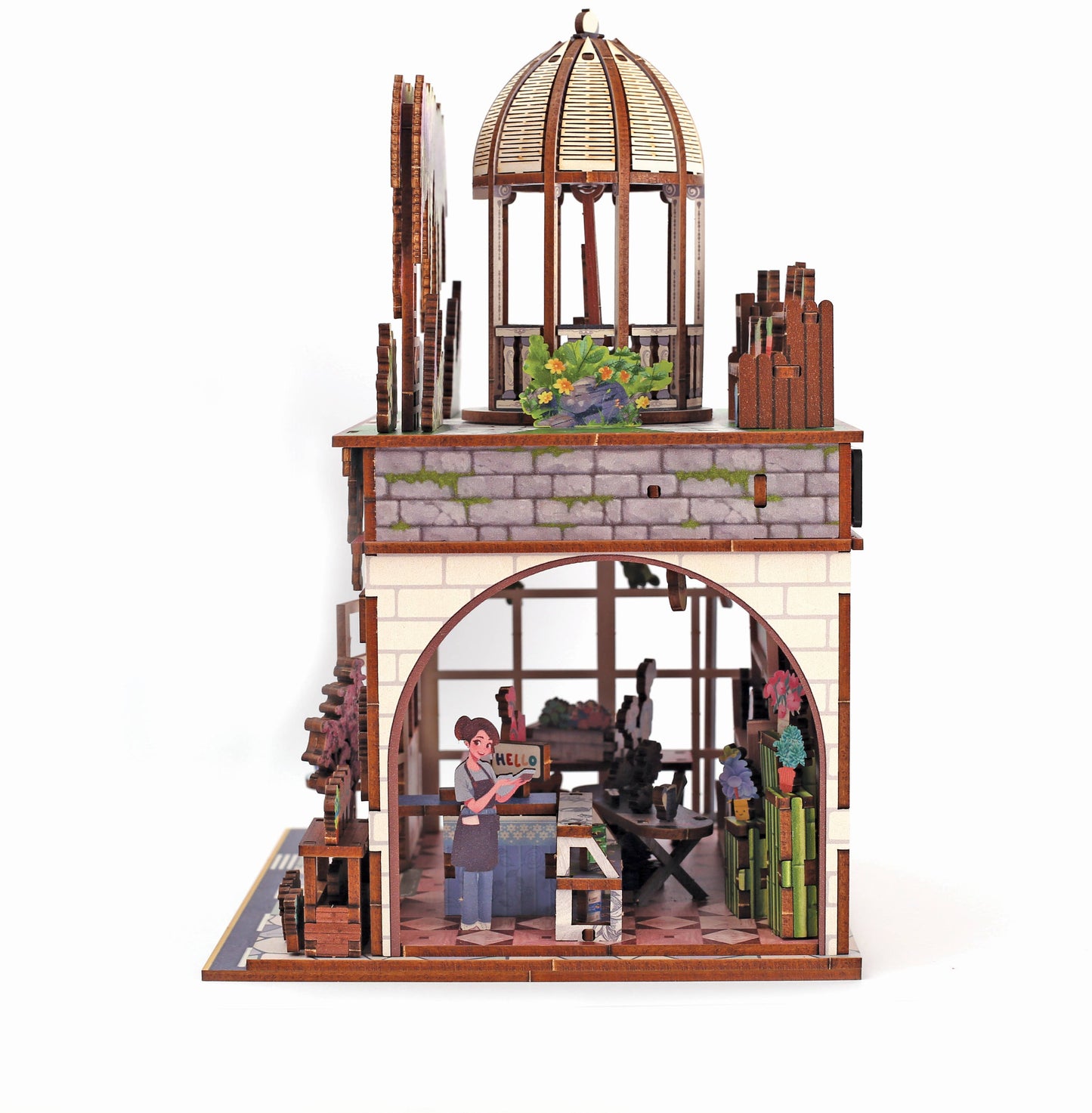 Vitrine 3D Bois Flower Shop