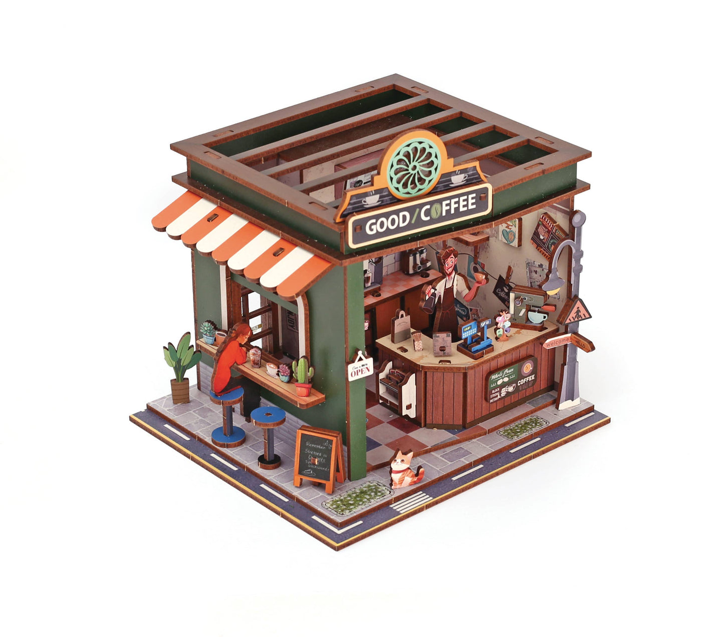 Vitrine 3D Bois Coffee Shop