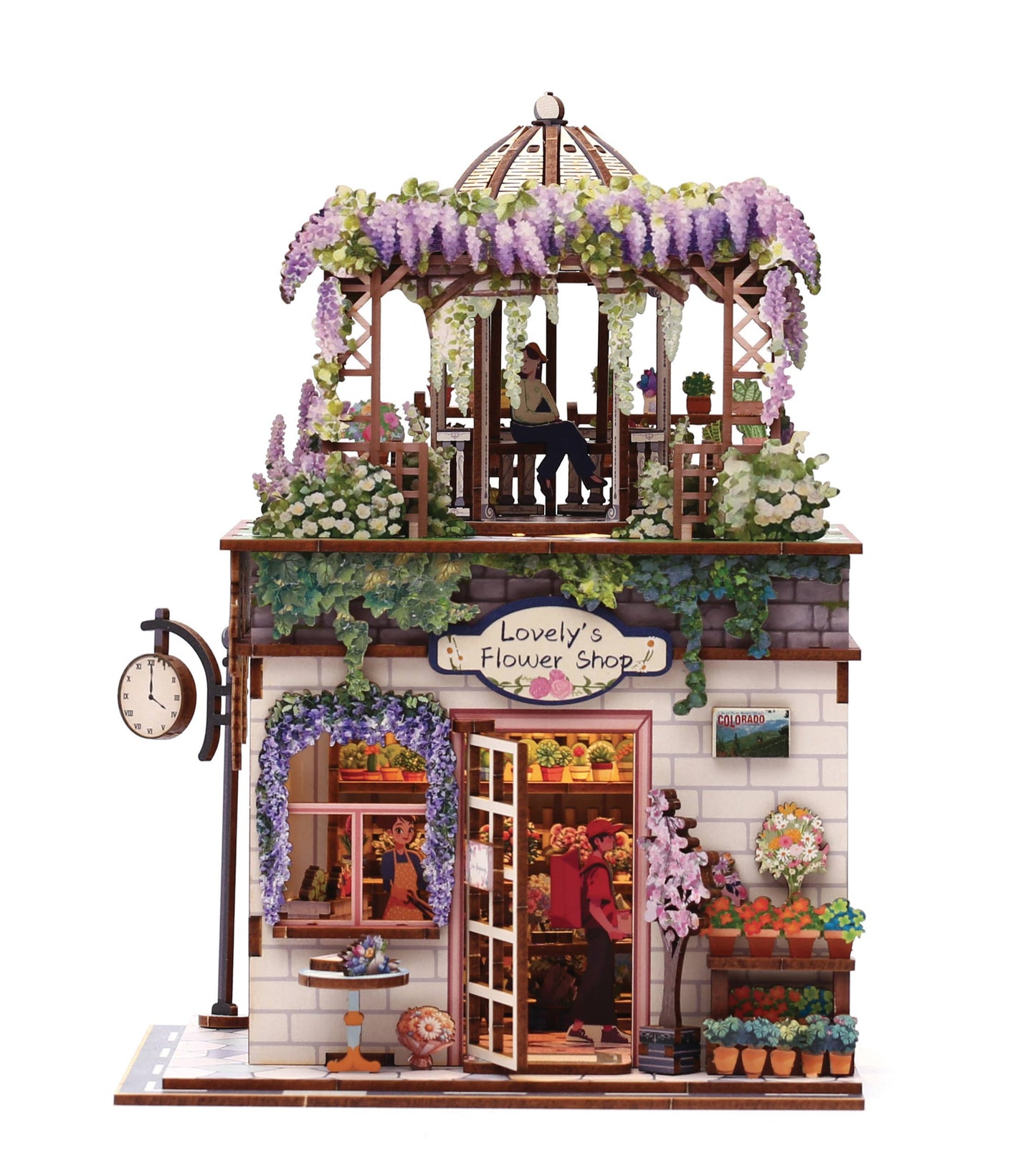 Vitrine 3D Bois Flower Shop