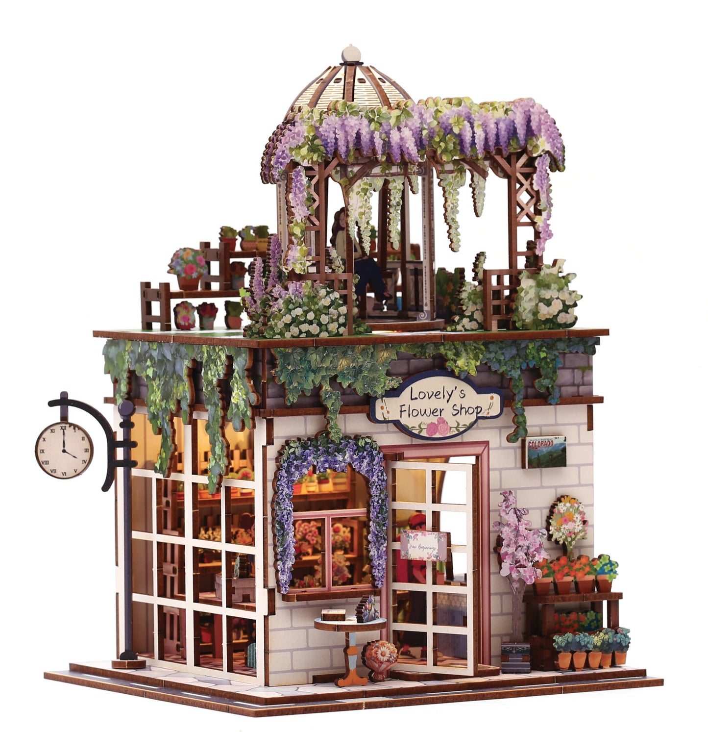 Vitrine 3D Bois Flower Shop