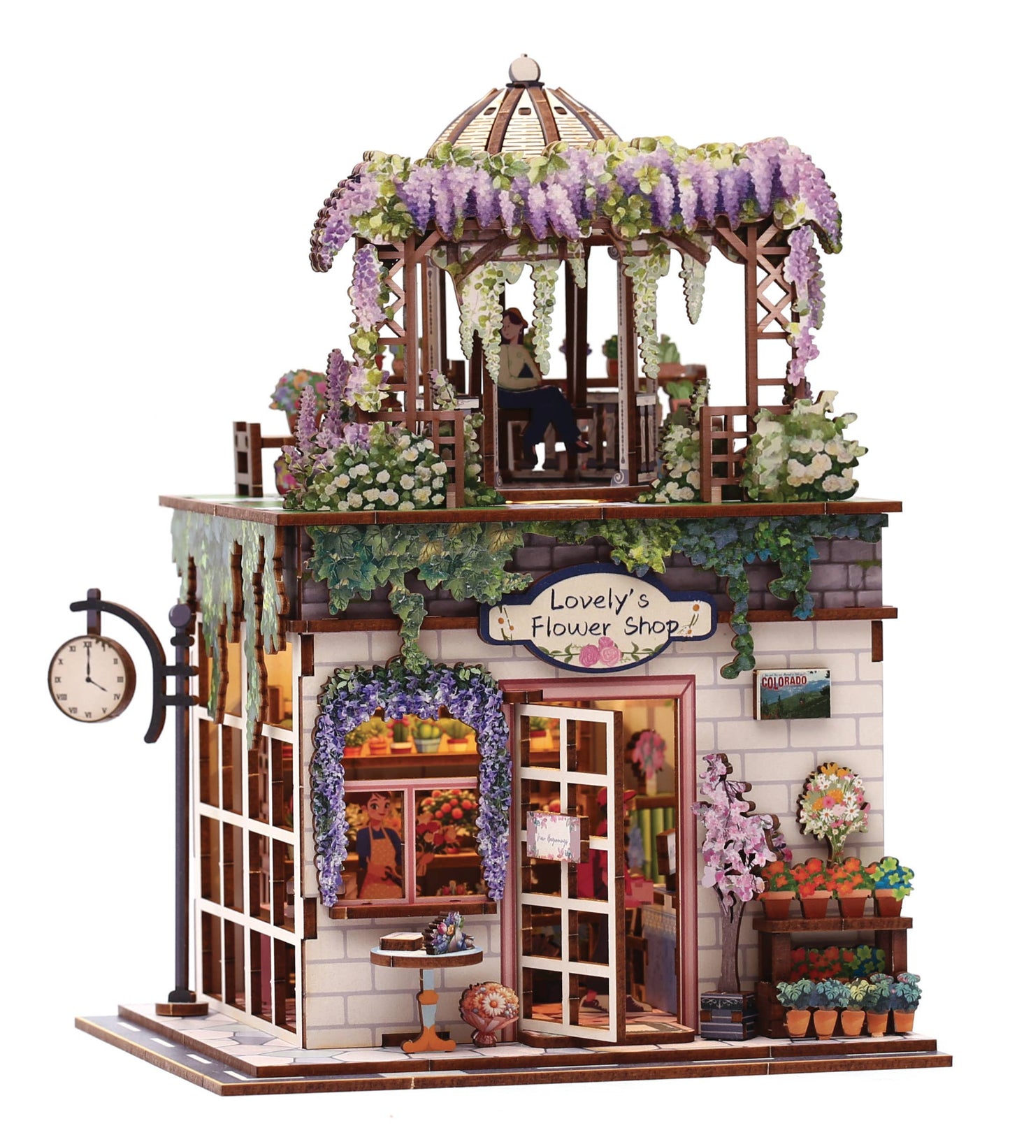 Vitrine 3D Bois Flower Shop